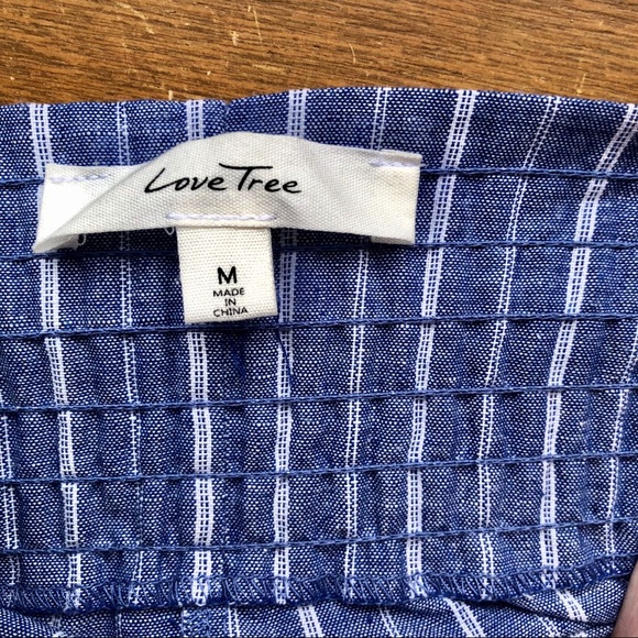 Love Tree blue striped halter romper - Picture 3 of 5